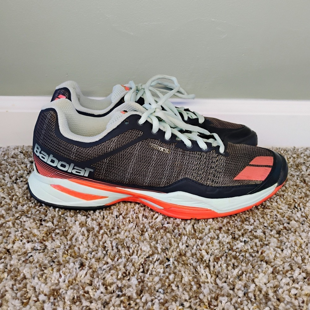 Babolat Jet All Court Matryx SL Women's size 8 Tennis Shoes‎ Gray Orange - Picture 2 of 13